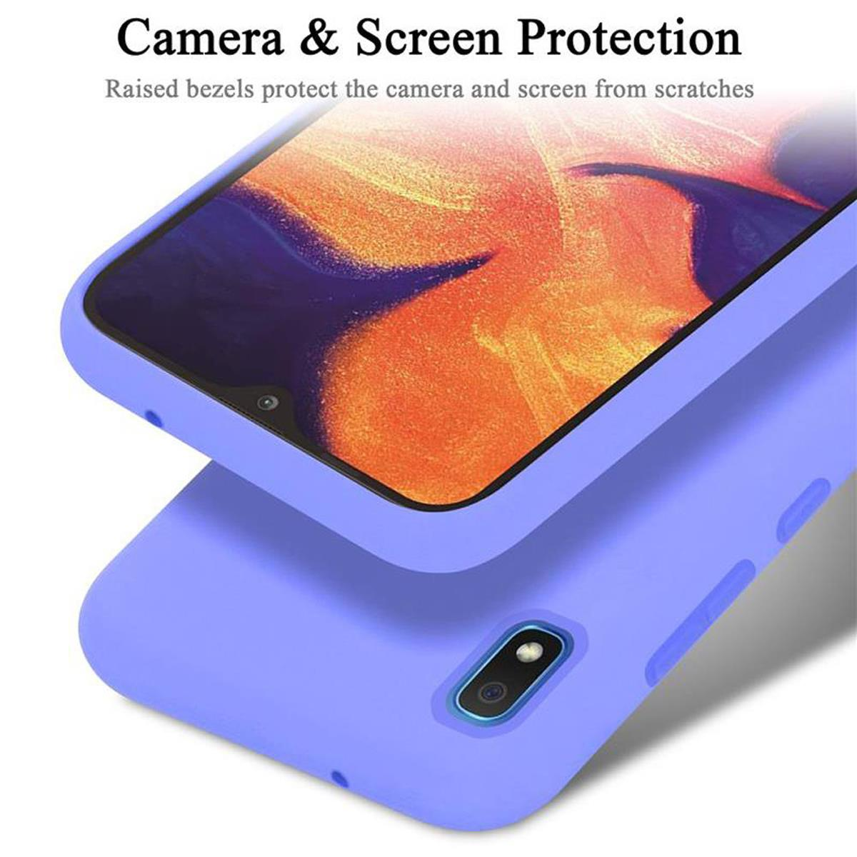CADORABO Hülle im Liquid Silicone Style, M10, / LIQUID Galaxy Case Samsung, A10 HELL LILA Backcover