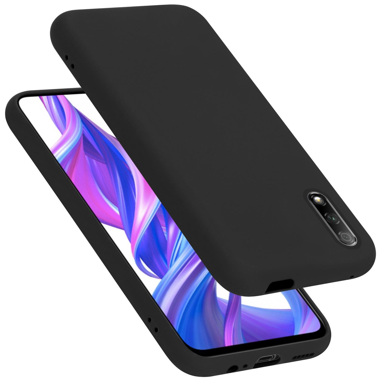 Dos fundas negras para teléfono, una encima de la otra. La funda del teléfono tiene una cámara.