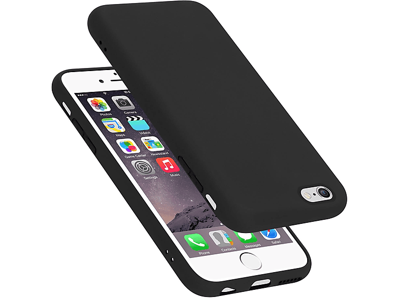 SCHWARZ PLUS Apple, Backcover, CADORABO Style, 6S / im iPhone 6 Hülle Case PLUS, Liquid LIQUID Silicone