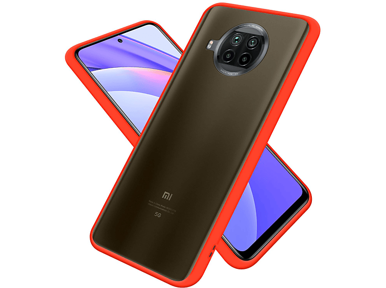 Cover Cadorabo Per Xiaomi Mi 10T Lite – Colore Rosso Opaco Con Bottoni Neri, Custodia Ibrida In TPU E Plastica - 3