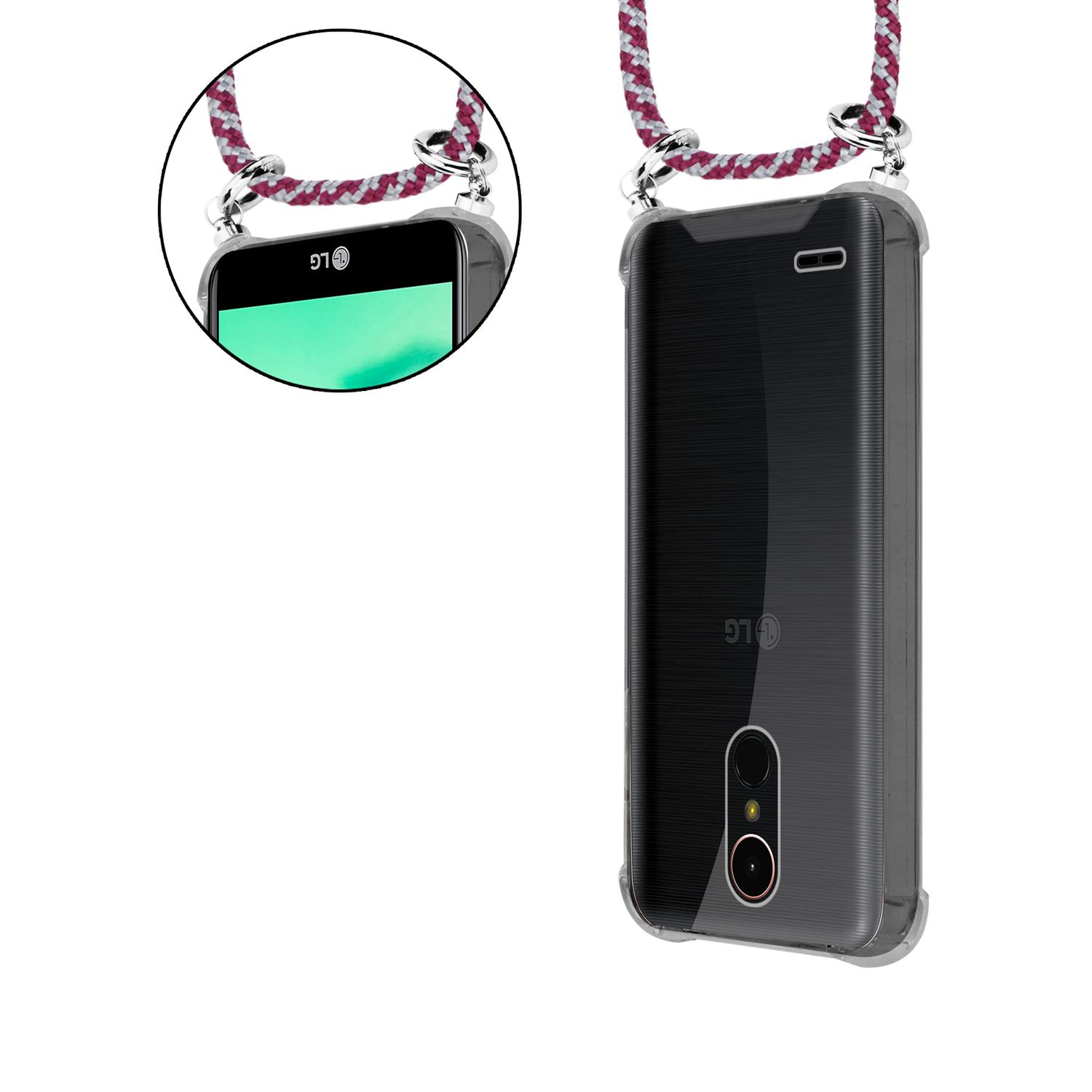 Telefon mit einem Lanyard. Das Telefon befindet sich in einer transparenten Hülle.