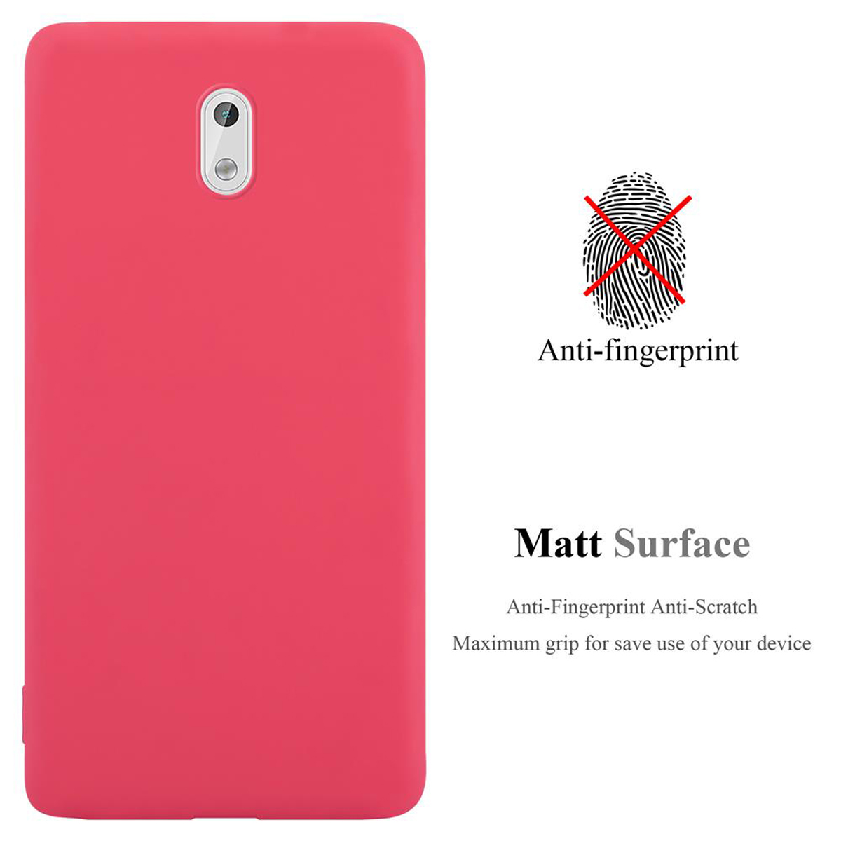 Nokia, 2017, Backcover, CANDY 3 Hülle Candy CADORABO ROT TPU Style, im