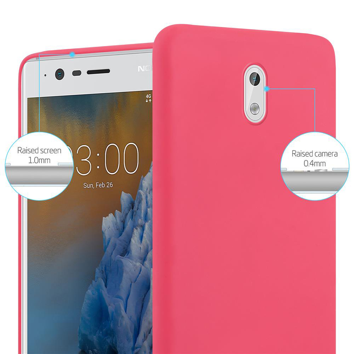 Nokia, 2017, Backcover, CANDY 3 Hülle Candy CADORABO ROT TPU Style, im