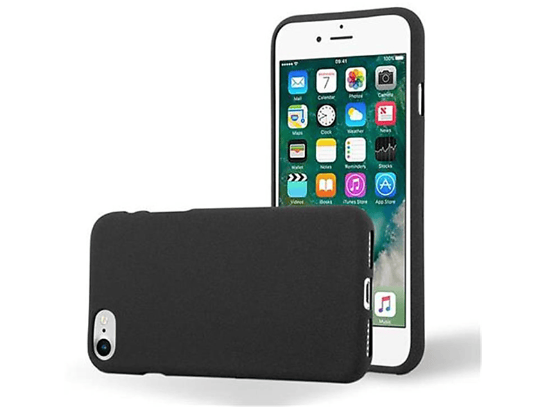 CADORABO TPU Frosted Schutzhülle, Backcover, Apple, iPhone 7 / 7S / 8 / SE 2020, FROST SCHWARZ