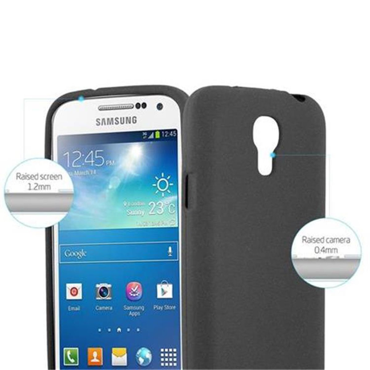 Galaxy Samsung, CADORABO SCHWARZ Frosted TPU MINI, Backcover, FROST S4 Schutzhülle,