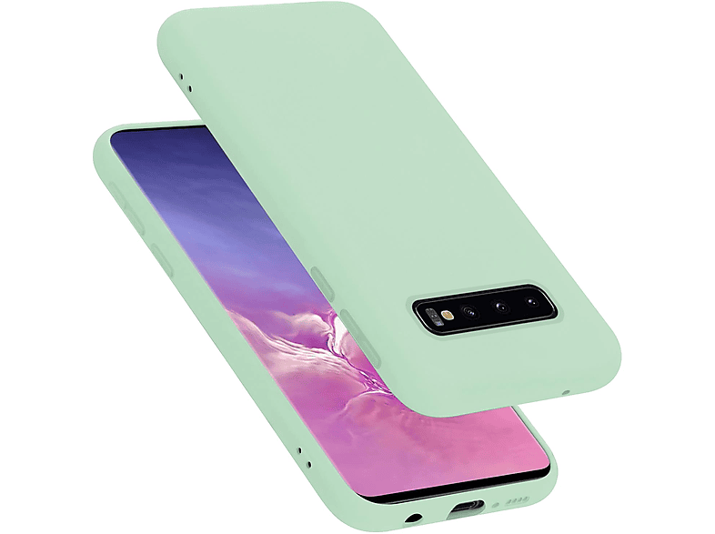 4G, Galaxy Style, LIQUID im CADORABO Case S10 Backcover, Samsung, HELL Silicone Hülle GRÜN Liquid