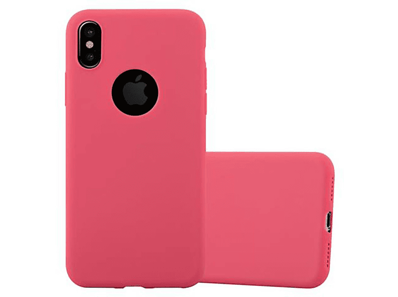 CADORABO Hülle im TPU Candy ROT iPhone XS, Backcover, / Style, X Apple, CANDY