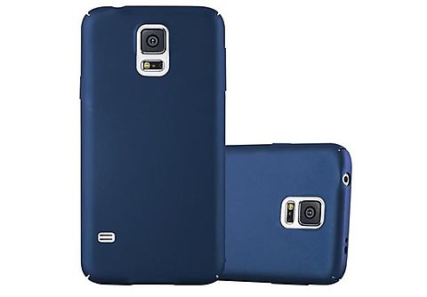carcasa de móvil  - Funda rígida para móvil de plástico duro – Carcasa Hard Cover protección CADORABO, Samsung, Galaxy S5 / S5 NEO, metal azul