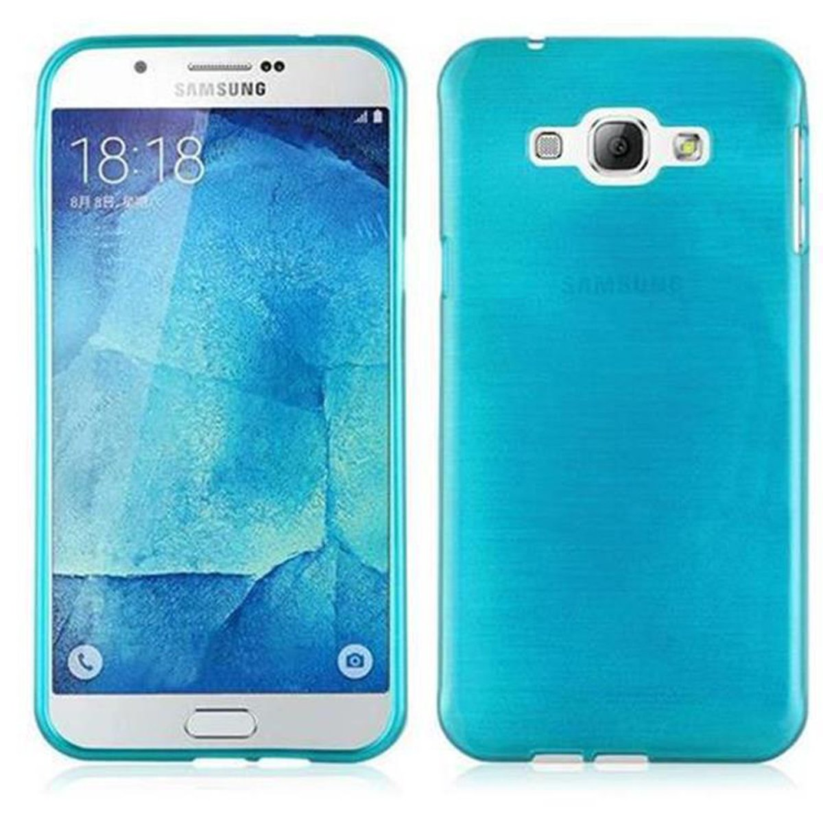 CADORABO TPU Brushed Hülle, Galaxy Backcover, Samsung, 2015, TÜRKIS A8