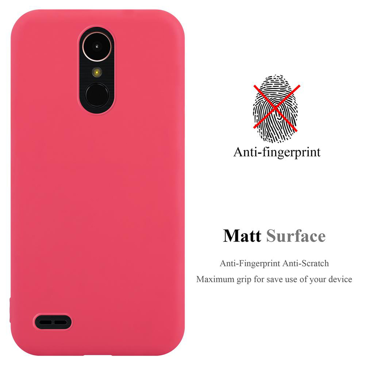 CADORABO Hülle CANDY K10 TPU Style, im ROT Candy Backcover, LG, 2017,