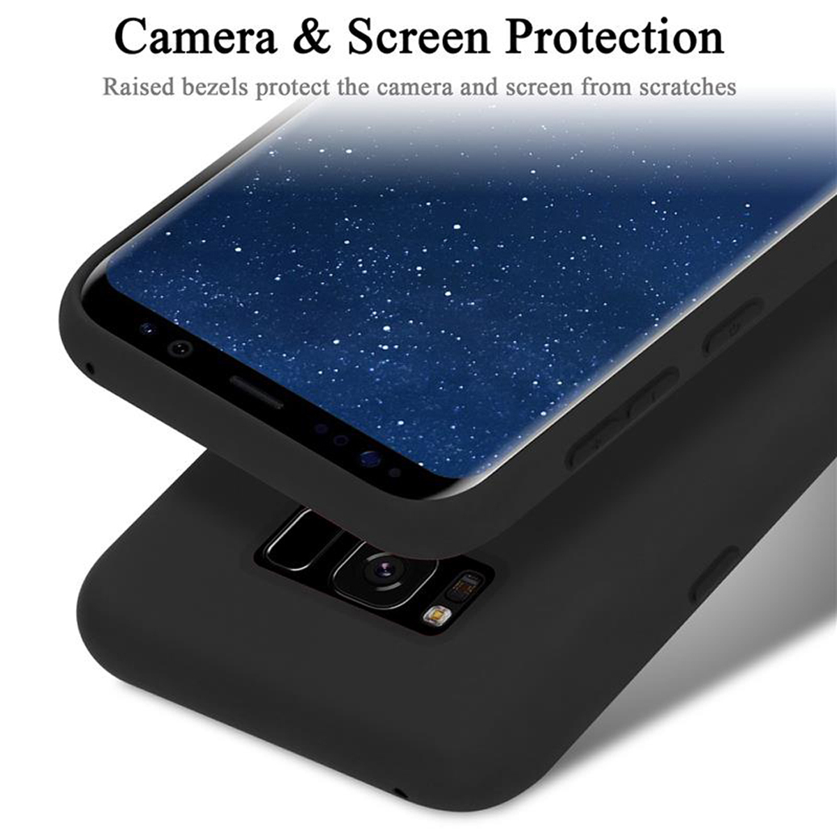 CADORABO Hülle Style, Case Backcover, Silicone PLUS, im S8 Liquid SCHWARZ Galaxy LIQUID Samsung