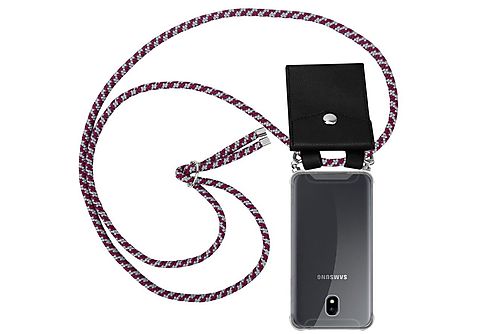 carcasa de móvil  - Funda flexible para móvil - Carcasa de TPU Silicona ultrafina CADORABO, Samsung, Galaxy J5 2017, rojo blanco
