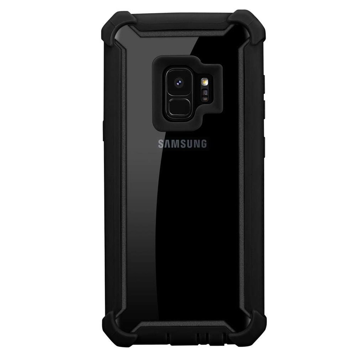 Galaxy Schutz, 2-in-1 Samsung, Hülle Backcover, SCHWARZ Hybrid S9, ERLEN CADORABO