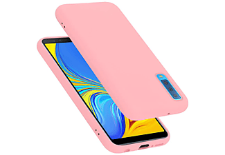 carcasa de móvil  - Funda flexible para móvil - Carcasa de TPU Silicona ultrafina CADORABO, Samsung, Galaxy A7 2018 / A750, liquid rosa