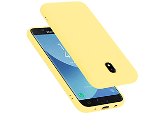carcasa de móvil  - Funda flexible para móvil - Carcasa de TPU Silicona ultrafina CADORABO, Samsung, Galaxy J7 2017 / J7 PRO, liquid amarillo