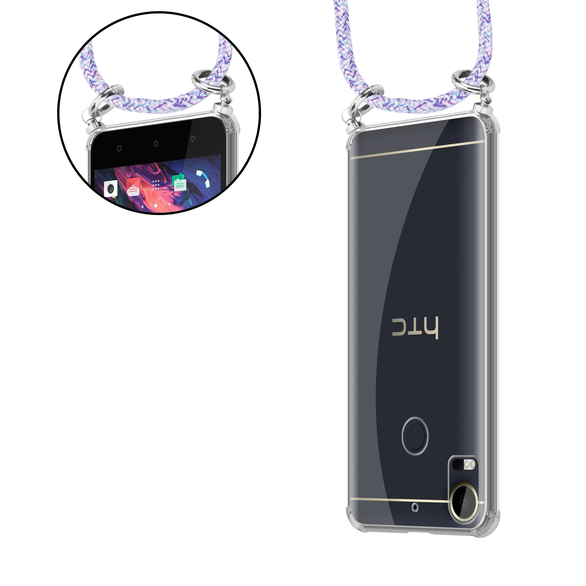 Handyhülle mit Lanyard, Nahaufnahme.
