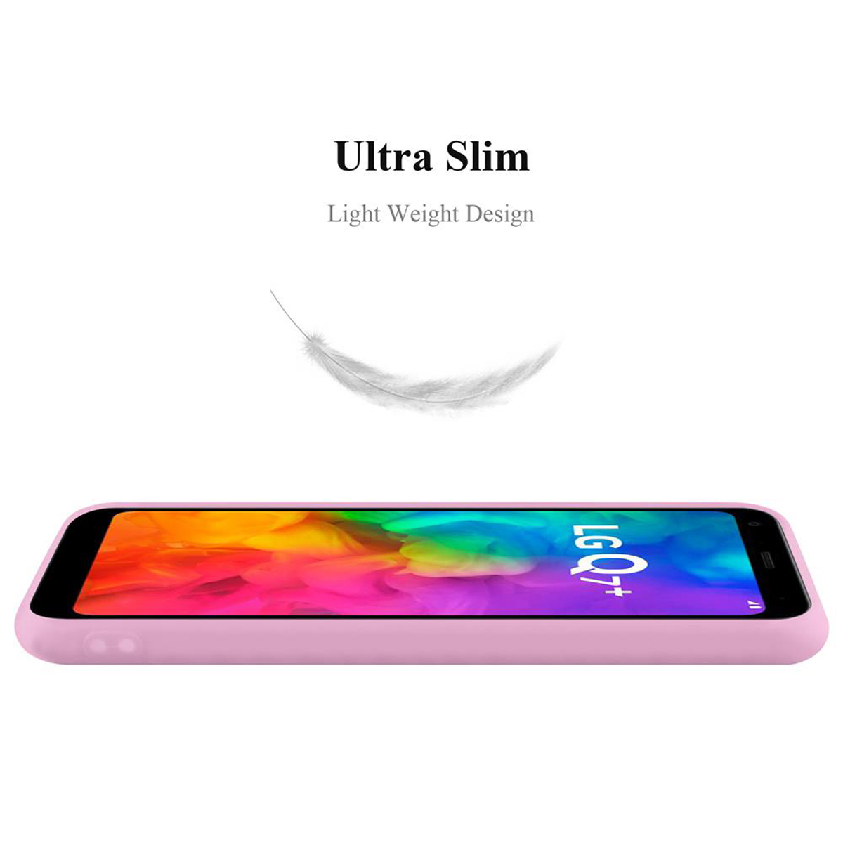 CADORABO in silicone TPU flessibile Candy Style Cover per LG Q7 / Q7a / Q7+, CANDY ROSA