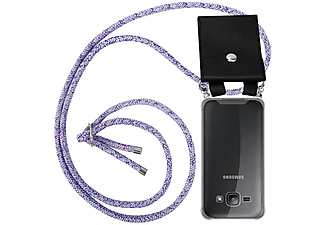 carcasa de móvil Funda flexible para móvil - Carcasa de TPU Silicona ultrafina;CADORABO, Samsung, Galaxy J1 2015, azul rojo blanco punto