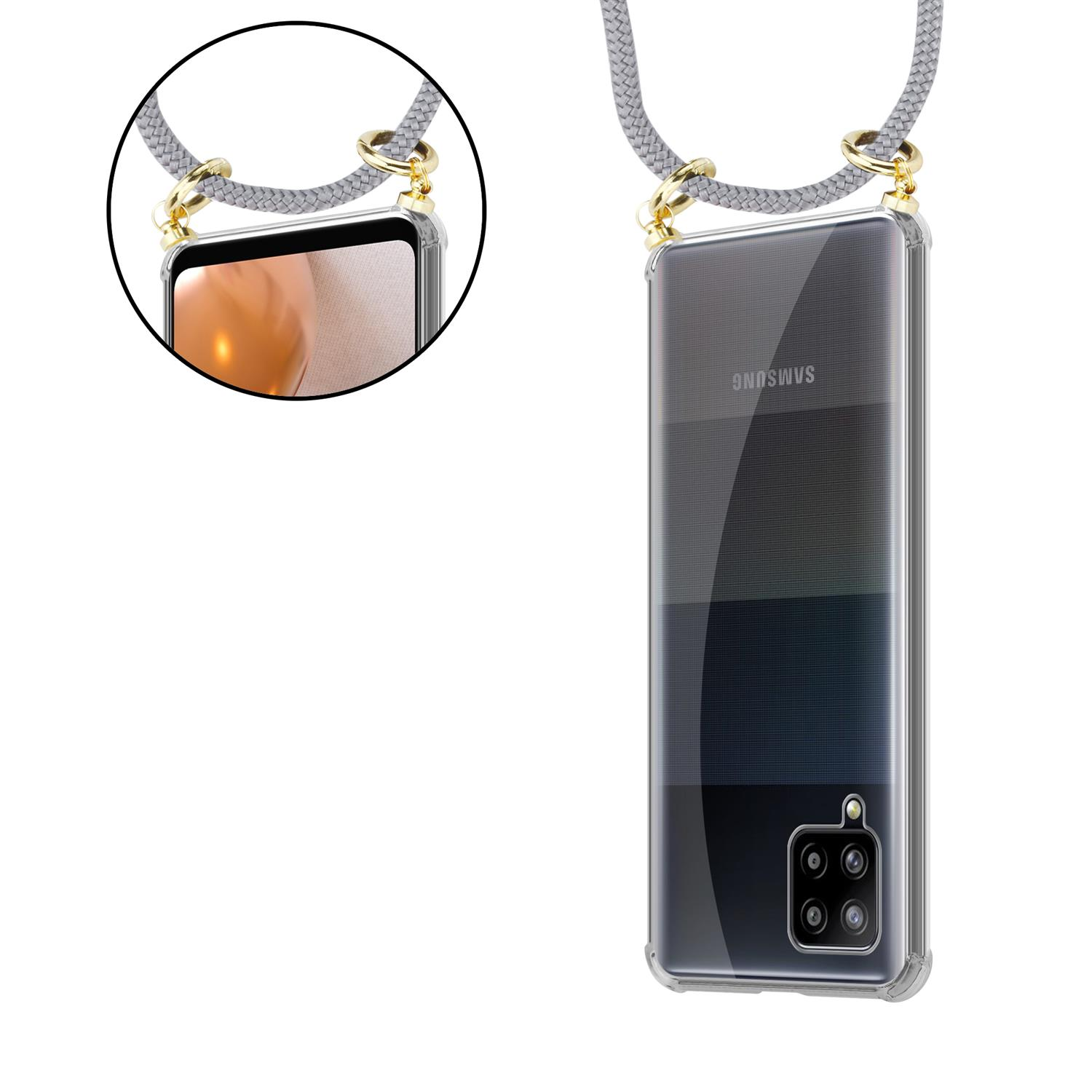 Kordel Backcover, Samsung, und Hülle, Ringen, Gold Galaxy mit SILBER CADORABO Kette GRAU abnehmbarer 4G, Handy A42 Band