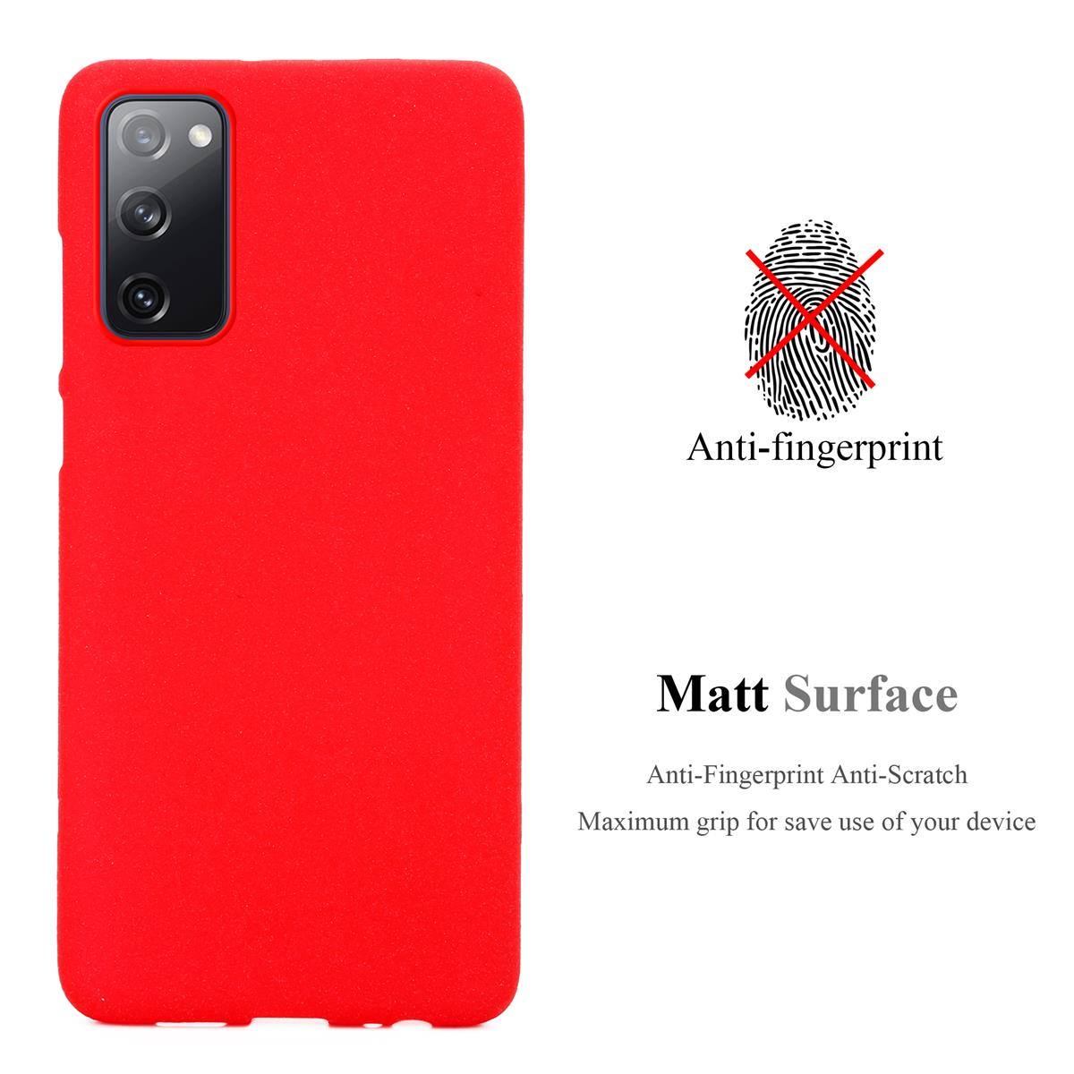 Custodia per telefono rossa, anti-impronte, superficie opaca, antigraffio. Testo: Superficie opaca.