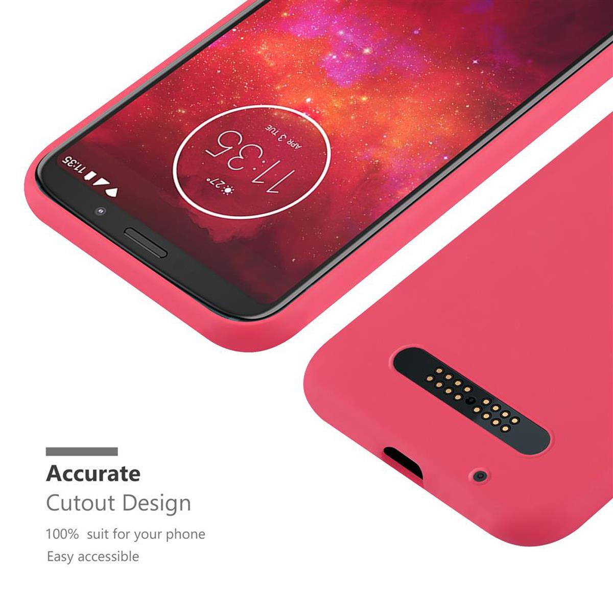 Custodia rosa per telefono con ora. Testo: Design preciso. 100% adatto al tuo telefono.