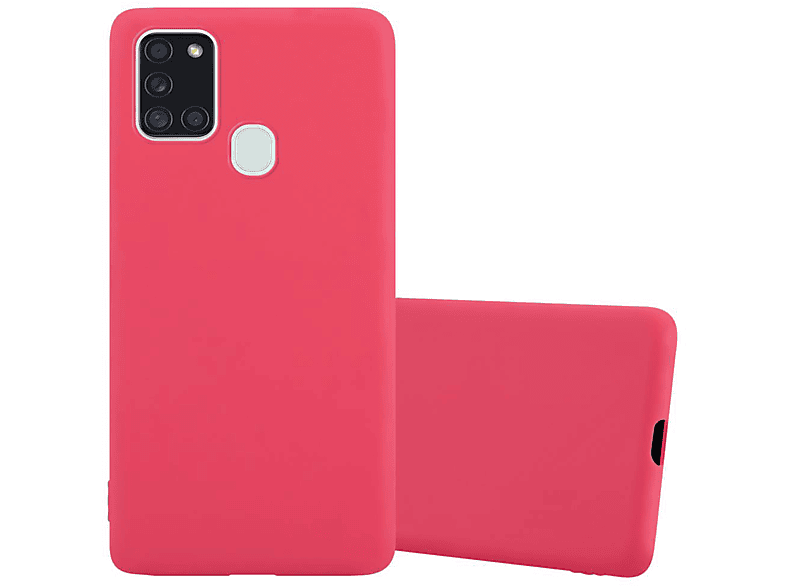 CADORABO Hülle im TPU A21s, Backcover, ROT Galaxy CANDY Candy Samsung, Style