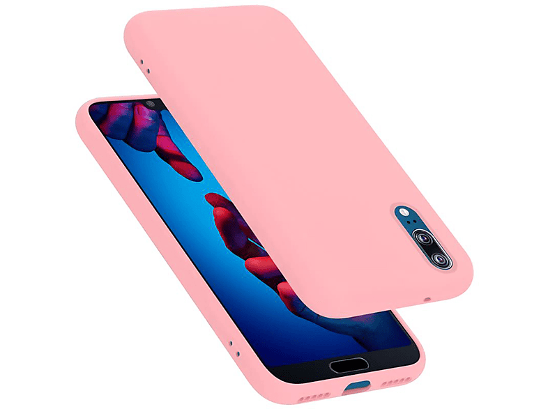 CADORABO Hülle im Liquid Silicone Case Style, Backcover, Huawei, P20, LIQUID PINK