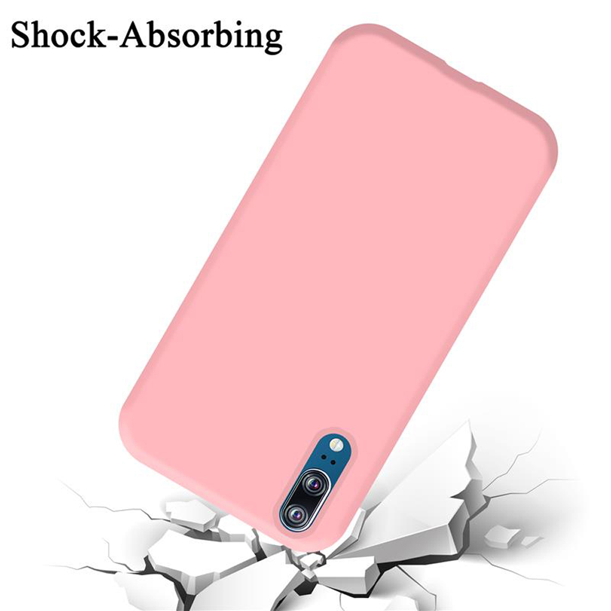 Silicone Huawei, Backcover, P20, Hülle LIQUID PINK Style, CADORABO Case im Liquid