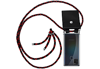 carcasa de móvil  - Funda flexible para móvil - Carcasa de TPU Silicona ultrafina CADORABO, Samsung, Galaxy A21s, negro rojo