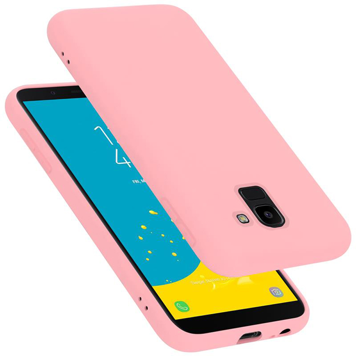 Silicone Samsung, Case Galaxy PINK LIQUID Hülle im J6 Backcover, Liquid Style, CADORABO 2018,