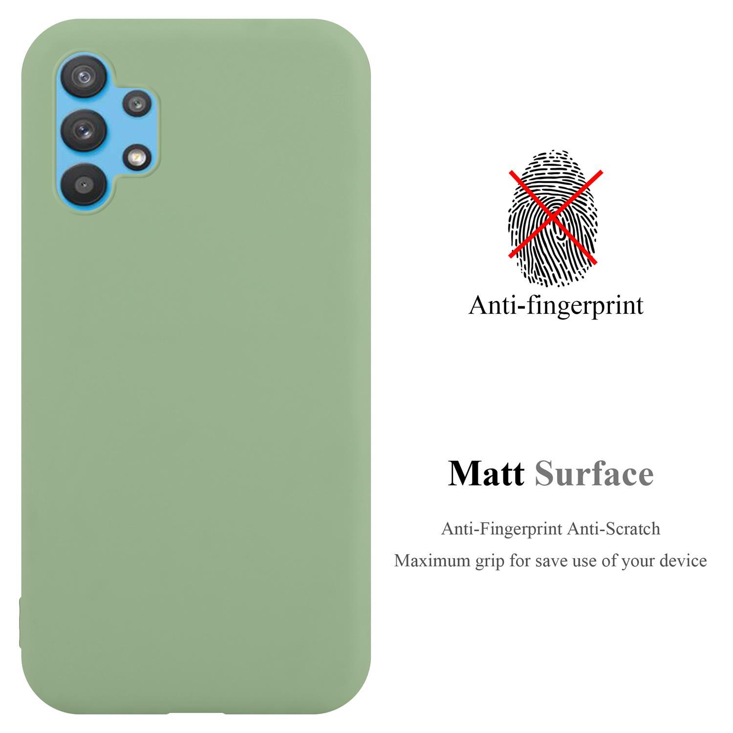 Custodia per telefono verde con funzioni anti-impronta e antigraffio, con superficie opaca.