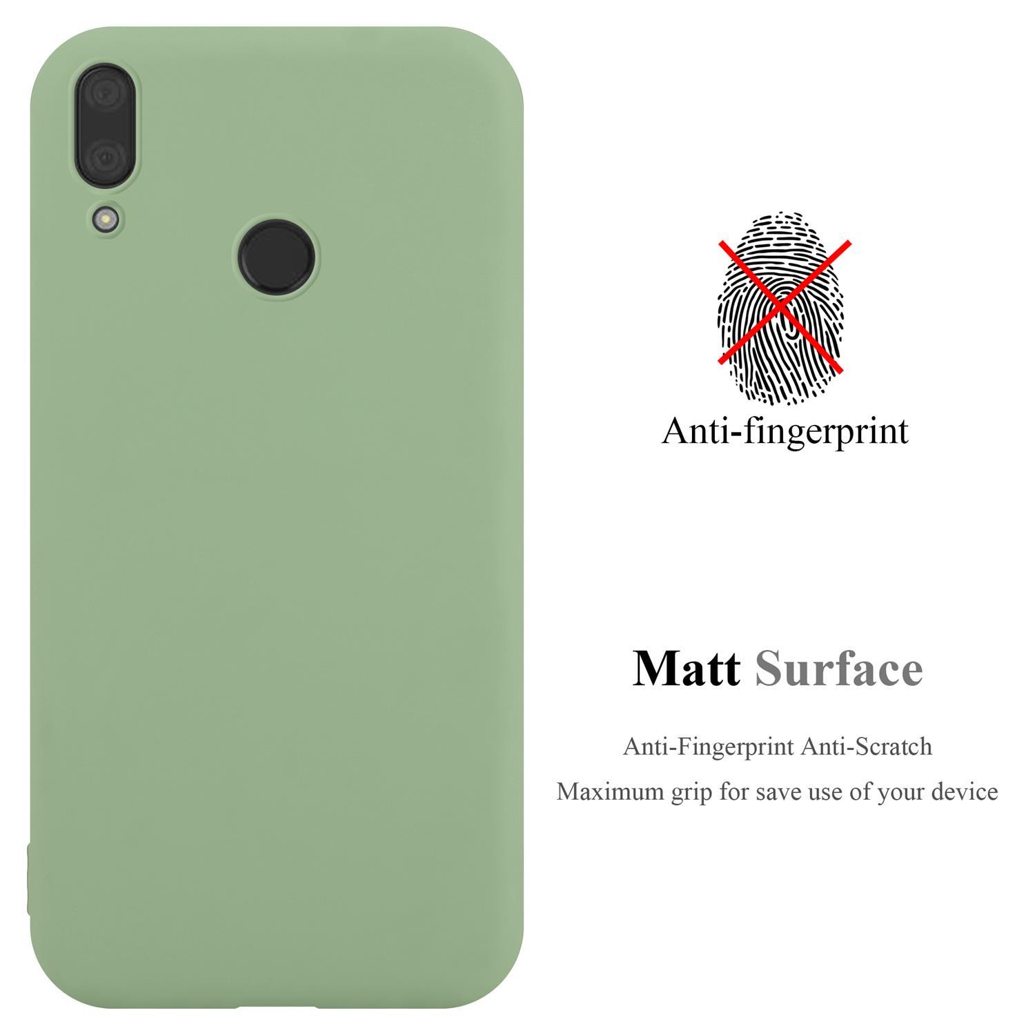 Custodia verde per telefono con fotocamera e protezione dalle impronte digitali. 