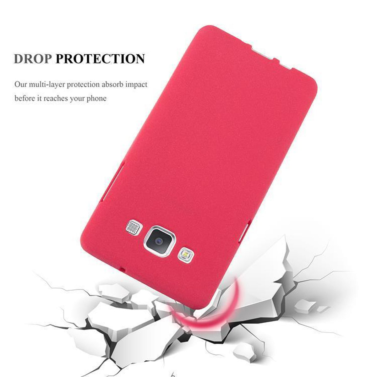 CADORABO TPU Backcover, ROT Samsung, 2015, FROST Frosted Schutzhülle, Galaxy A3