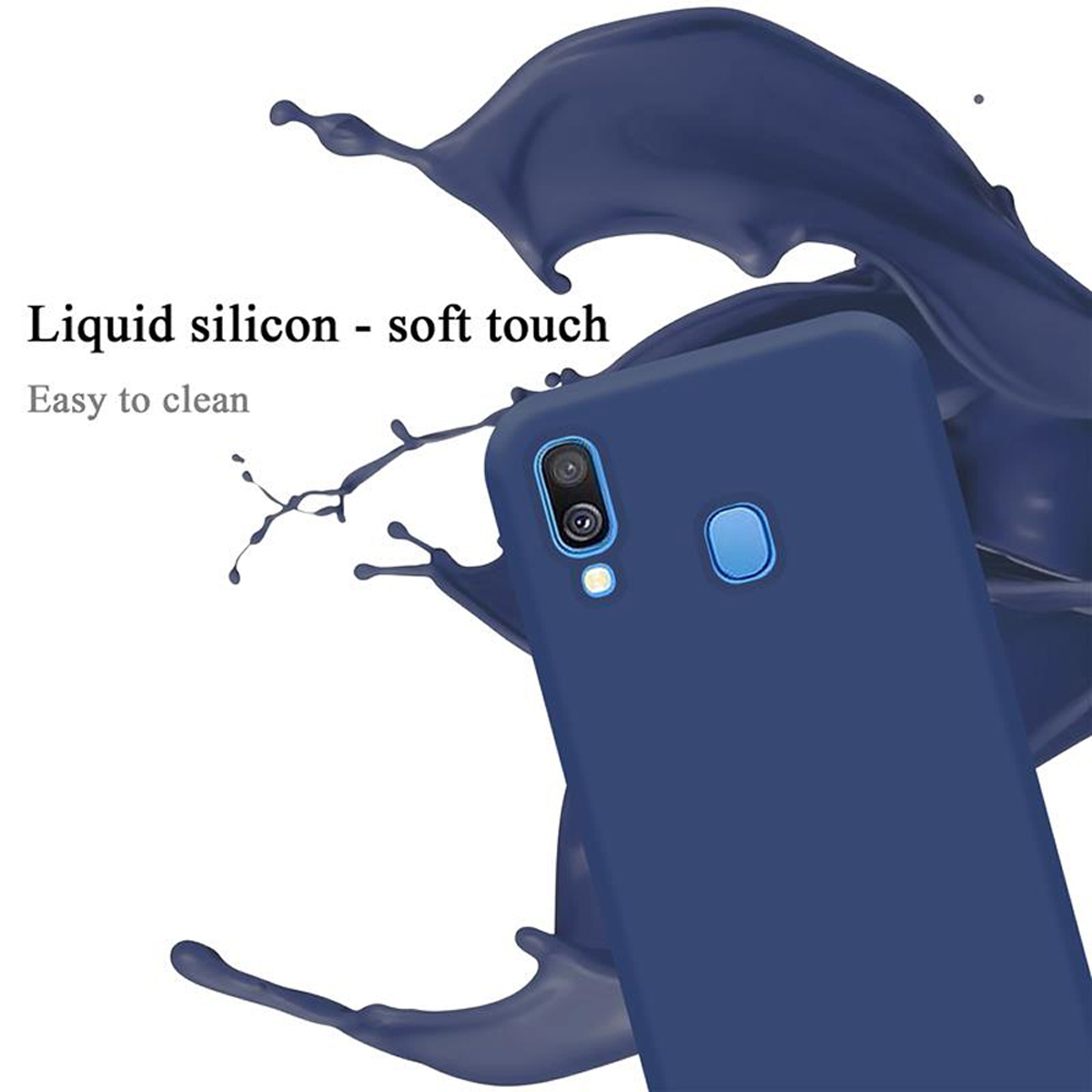 Case Liquid CADORABO Silicone BLAU Hülle Samsung, Backcover, LIQUID Style, Galaxy A40, im