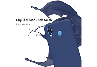 carcasa de móvil  - Funda flexible para móvil - Carcasa de TPU Silicona ultrafina CADORABO, Samsung, Galaxy A40, liquid azul