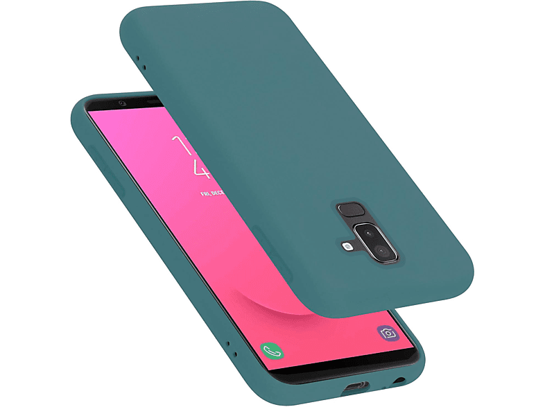 A6 Galaxy 2018, Case im Backcover, Samsung, Style, Hülle LIQUID Silicone Liquid GRÜN PLUS CADORABO
