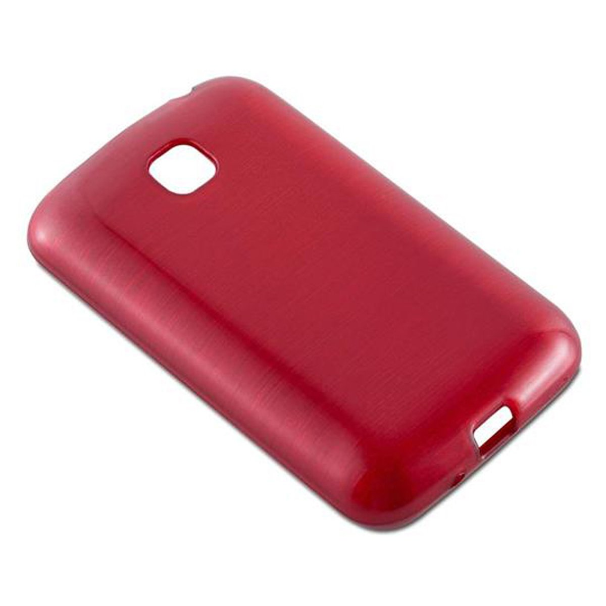 Una custodia per telefono rossa con finitura lucida.
