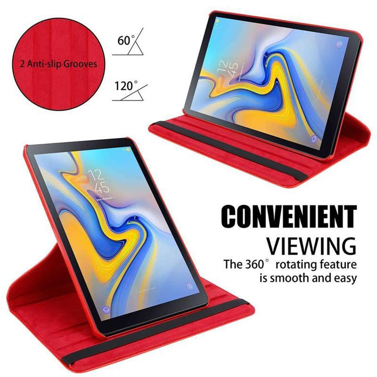 CADORABO Tablet Hülle Tab Bookcover, (10.5 Style, Galaxy Zoll), MOHN im ROT A Samsung, Book