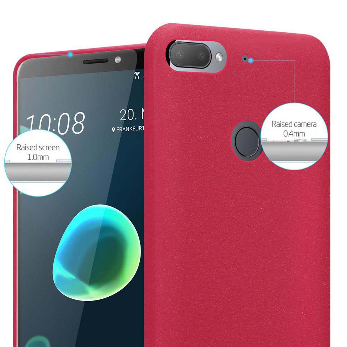 Schutzhülle, HTC, Backcover, Desire CADORABO ROT TPU PLUS, 12 FROST Frosted