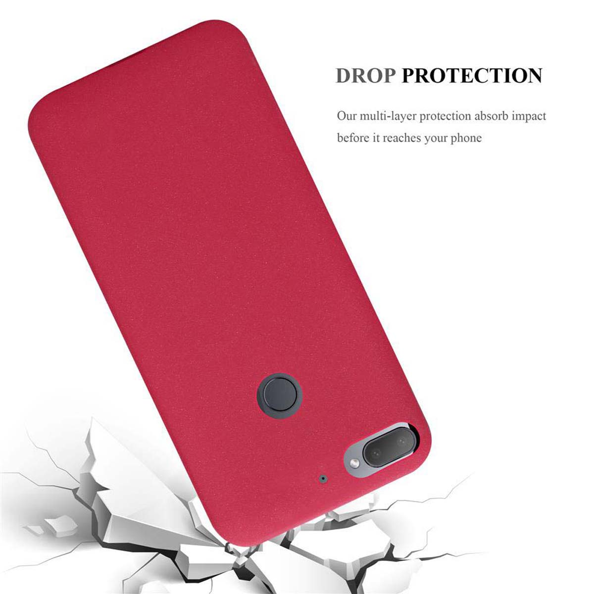 Schutzhülle, HTC, Backcover, Desire CADORABO ROT TPU PLUS, 12 FROST Frosted