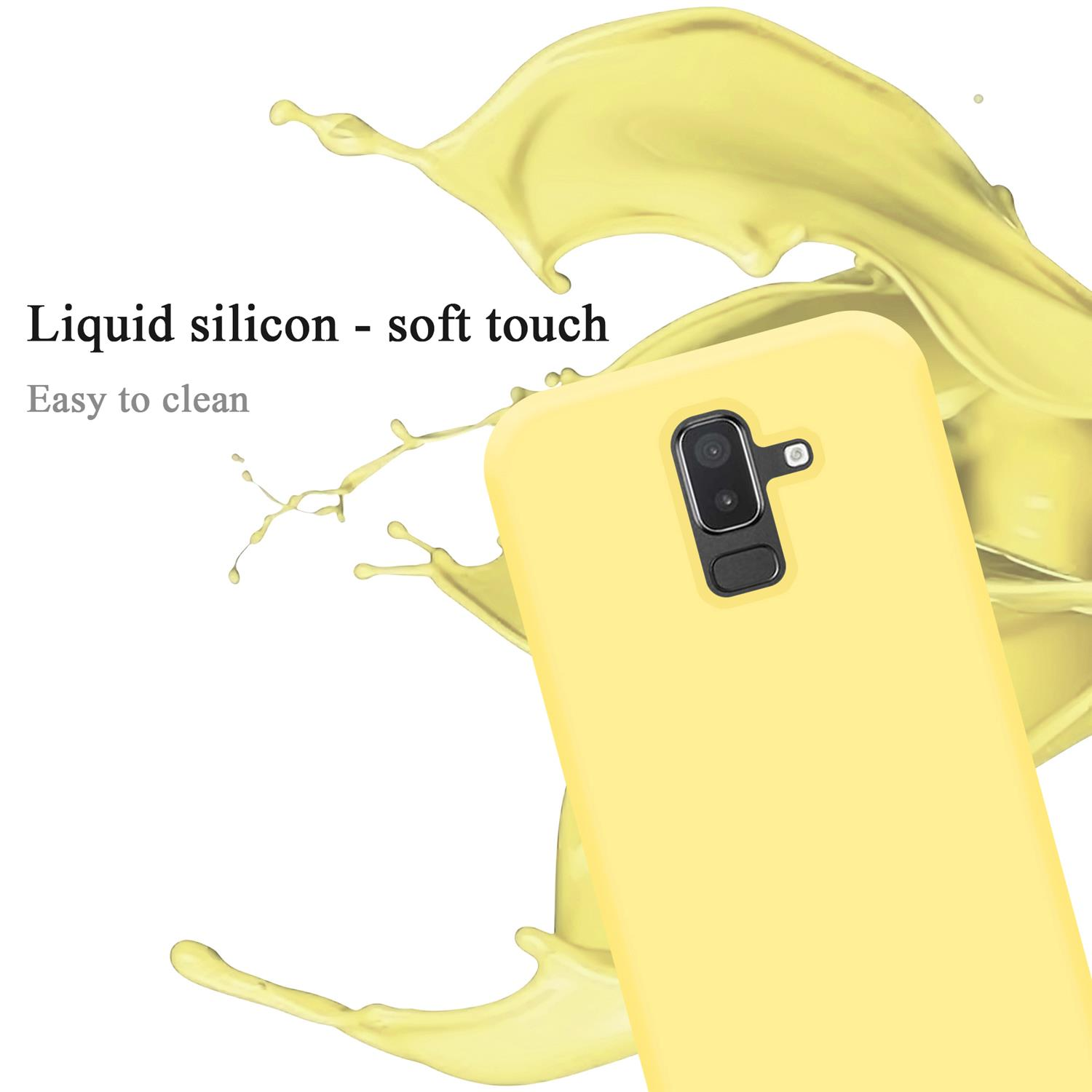 A6 2018, Case Galaxy LIQUID Silicone im GELB Style, Hülle Backcover, Samsung, PLUS Liquid CADORABO
