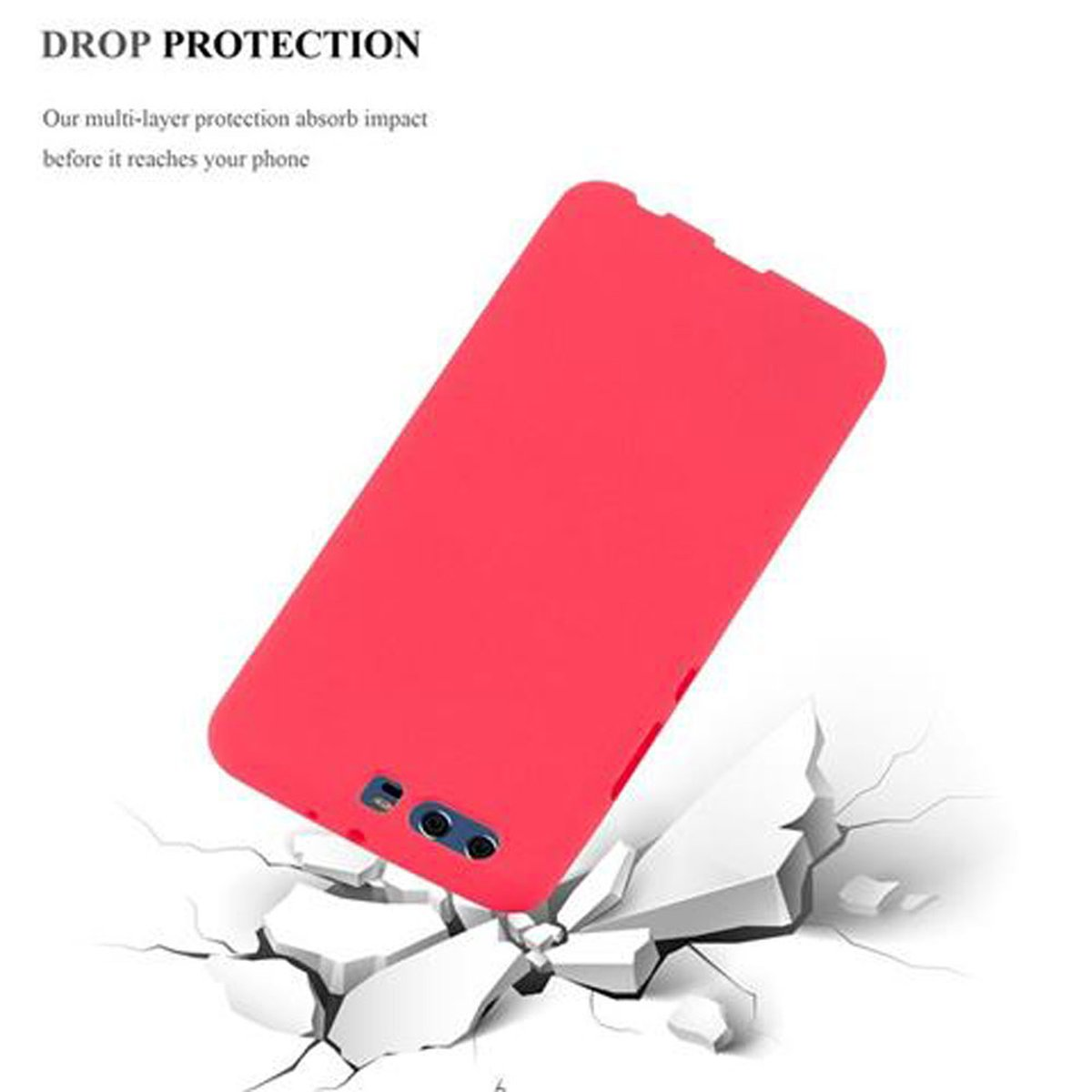 CADORABO TPU Frosted P10 FROST Huawei, Backcover, ROT Schutzhülle, PLUS