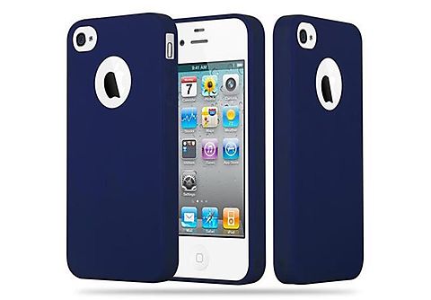 carcasa de móvil  - Funda flexible para móvil - Carcasa de TPU Silicona ultrafina CADORABO, Apple, iPhone 4 / iPhone 4S, candy azul oscuro