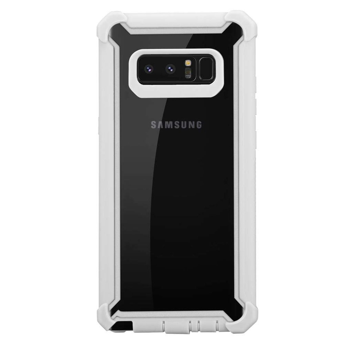 Samsung, Galaxy Hybrid Backcover, 8, NOTE 2-in-1 GRAU BIRKEN CADORABO Schutz, Hülle