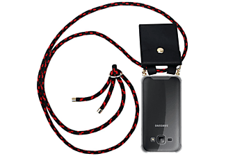 carcasa de móvil Funda flexible para móvil - Carcasa de TPU Silicona ultrafina;CADORABO, Samsung, Galaxy J1 2015, negro rojo