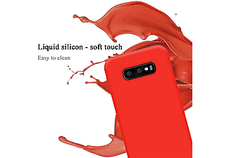 carcasa de móvil  - Funda flexible para móvil - Carcasa de TPU Silicona ultrafina CADORABO, Samsung, Galaxy S10e, liquid rojo