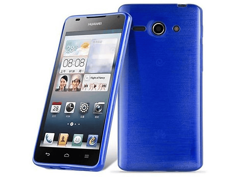 CADORABO TPU Brushed Hülle, Backcover, Huawei, ASCEND G510 / G520 / G525, BLAU