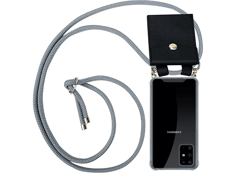CADORABO Handy Kette mit Backcover, GRAU abnehmbarer Galaxy Band S20 Ringen, SILBER Samsung, Gold Hülle, Kordel PLUS, und