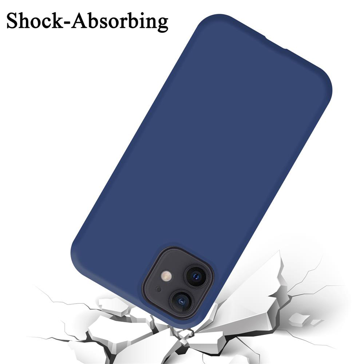 Silicone LIQUID Case im Apple, 12 Style, BLAU Hülle Backcover, MINI, CADORABO Liquid iPhone