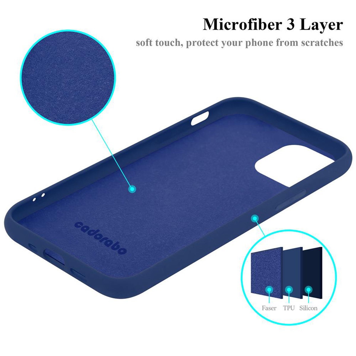 Silicone LIQUID Case im Apple, 12 Style, BLAU Hülle Backcover, MINI, CADORABO Liquid iPhone